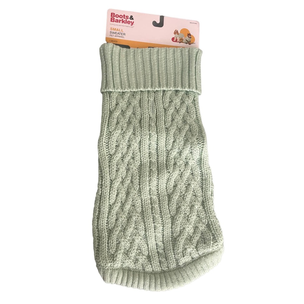 Dog soft, cozy cable knit sweater by Boots and Barkley. Size Small.  NWT
